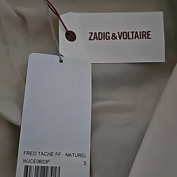 NWT Zadig & Voltaire Fred Tache Faux Fur Natural Coat Sz S